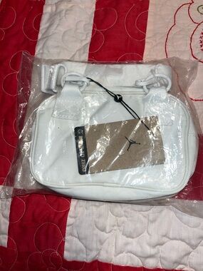 Jordan White Mini Crossbody Pouch with Logo Tag